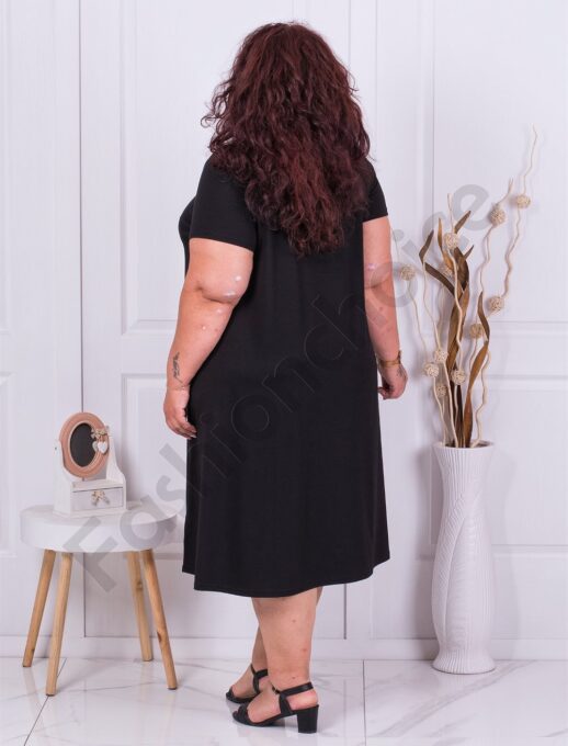 Plus size φόρεμα με λεπτομέρεια στο ντεκολτέ-κωδ-9261-2
