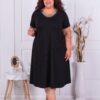 Plus size φόρεμα με λεπτομέρεια στο ντεκολτέ-κωδ-9261-1