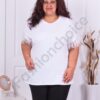Plus size μπλούζα με φτερά στα μανίκια-λευκό-κωδ 2481-1