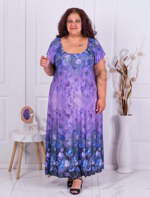 Plus size φόρεμα με τουλίπες-κωδ 587-3