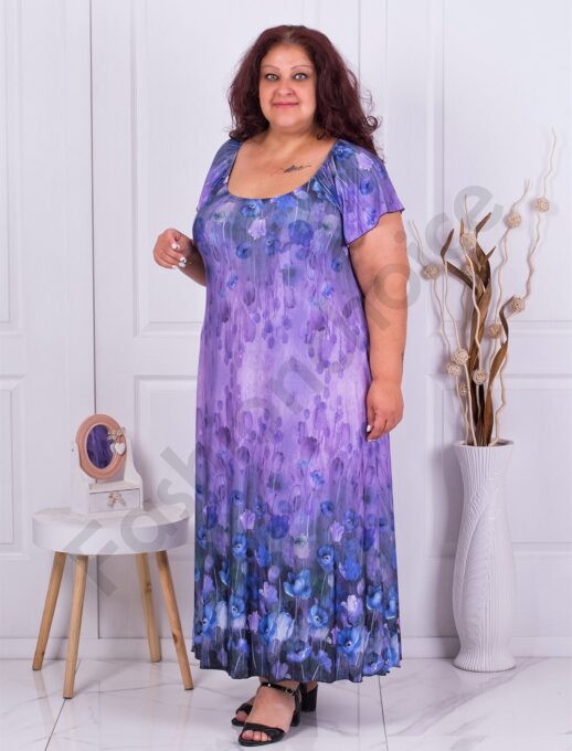 Plus size φόρεμα με τουλίπες-κωδ 587-3
