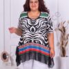 Plus size τουνίκ με χρωματιστά μοτίβα και σιφόν-κωδ 1322-3