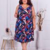 Plus size μαύρο φόρεμα με φλοράλ print-κωδ 6330-2