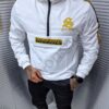Ανδρικό αντιανεμικό Hoodie μπουφάν με επιγραφή-λευκό-κωδ 2865-1