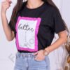 ΓυναικείοT-shirt με επιγραφή Better και χάντρες-μαύρο-κωδ 1133-7