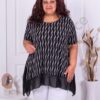 Plus size σιφόν τουνίκ με λευκά κυματιστά σχέδια-κωδ 832