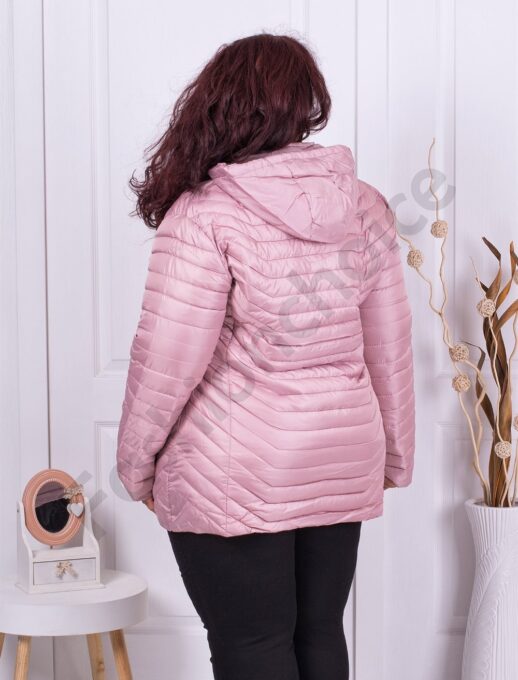 Plus size καπιτονέ μπουφάν-ροζ-κωδ 2223-1