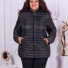 Plus size καπιτονέ μπουφάν-μαύρο-κωδ 2223