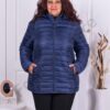 Plus size ελαφρύ καπιτονέ μπουφάν-μπλε-κωδ 2225А-3