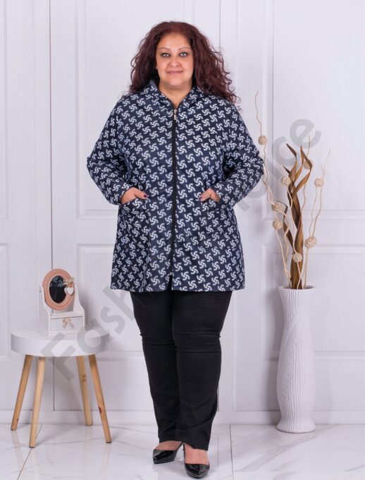 Plus size τζιν ζακέτα με σχέδια-φιγούρες-κωδ 1337