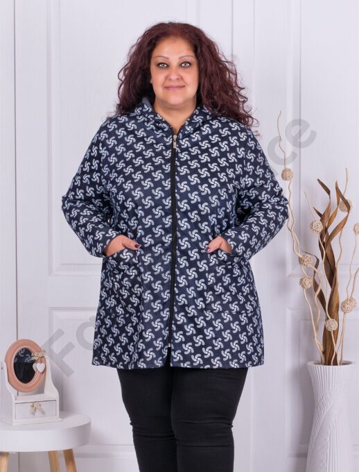 Plus size τζιν ζακέτα με σχέδια-φιγούρες-κωδ 1337