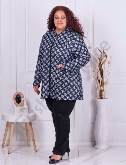 Plus size τζιν ζακέτα με σχέδια-φιγούρες-κωδ 1337