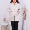 Plus size μπουκλέ παλτό με κουκούλα-εκρού-κωδ 2138-3
