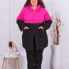 Plus size μπουκλέ παλτό σε δύο χρώματα-φουξία-κωδ 216-5