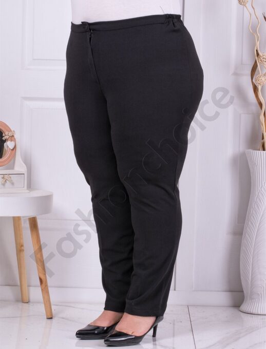Plus size γυναικείο ελαστικό παντελόνι-μαύρο-κωδ 22023