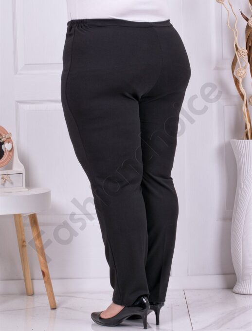 Plus size γυναικείο ελαστικό παντελόνι-μαύρο-κωδ 22023