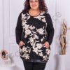 Plus size τουνίκ με μπεζ λουλούδια-κωδ 1303-17