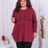Plus size τουνίκ με διακόσμηση στρας-μπορντό-κωδ 3013-4