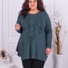 Plus size τουνίκ με λαμπρό απλικέ-πράσινο-κωδ 3013-9