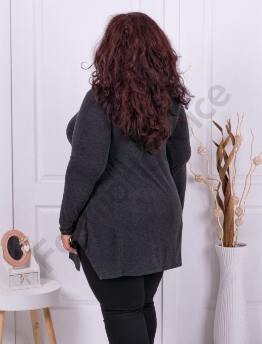 Plus size τουνίκ με διακόσμηση στρας-μαύρο-κωδ 3013-3