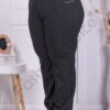 Plus size γυναικείο παντελόνι με διακριτικά στρας-γραφίτη-κωδ 122-1