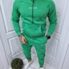 Ανδρικό Fleece σετ με hoodie-πράσινο-κωδ 2247-2