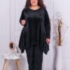 Plus size βελούδινο τουνίκ σε μαύρο-κωδ 577