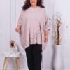 Plus size πλεκτή τουνίκ πόντσο-ροζ-κωδ 8028-1