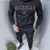 Ανδρικό Fleece σετ με hoodie MICHIGAN-μαύρο-κωδ 9372