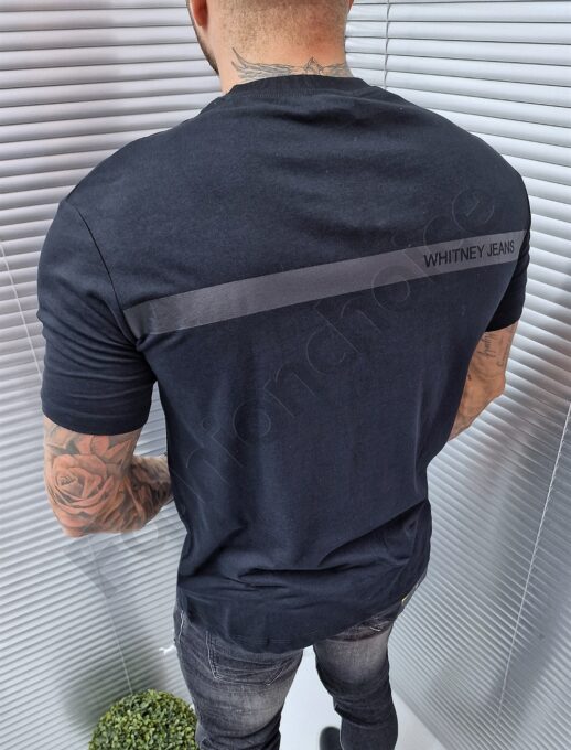 Ανδρική βαμβακερή T-shirt με στάμπα μπροστά και πίσω-κωδ 525