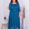Plus size εντυπωσιακό φόρεμα με δαντέλα-γαλάζιο-κωδ 333-4