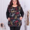 Plus size τουνίκ με χρωματιστές επιγραφές-κωδ 1303-20