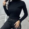 Γυναικείο πλεκτό ημιζιβάγκο μαύρο-κωδ 8508