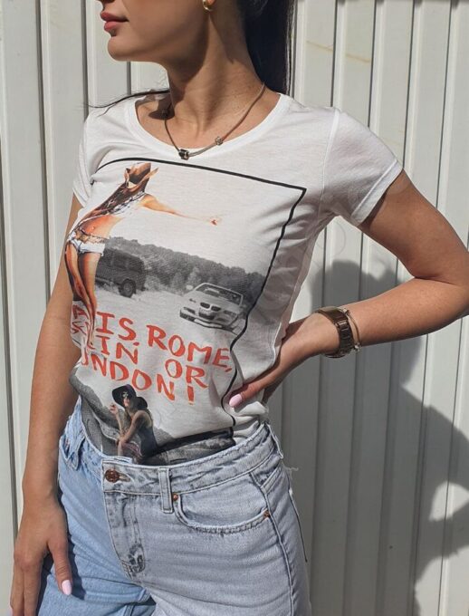 Γυναικείο T-shirt με τύπωμα-κωδ 327