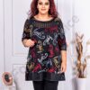 Plus size τουνίκ με χρωματιστές επιγραφές-κωδ 1315