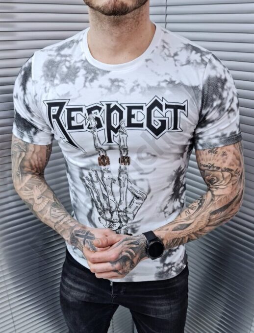 Ανδρικό T-shirt με επιγραφή Respect-κωδ 9213