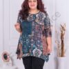 Plus size ασύμμετρη τουνίκ σε Boho στυλ-μπλε-κωδ 23220-3