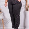Plus size γυαλιστερό παντελόνι φόρμα σε μαύρο-κωδ 036-3