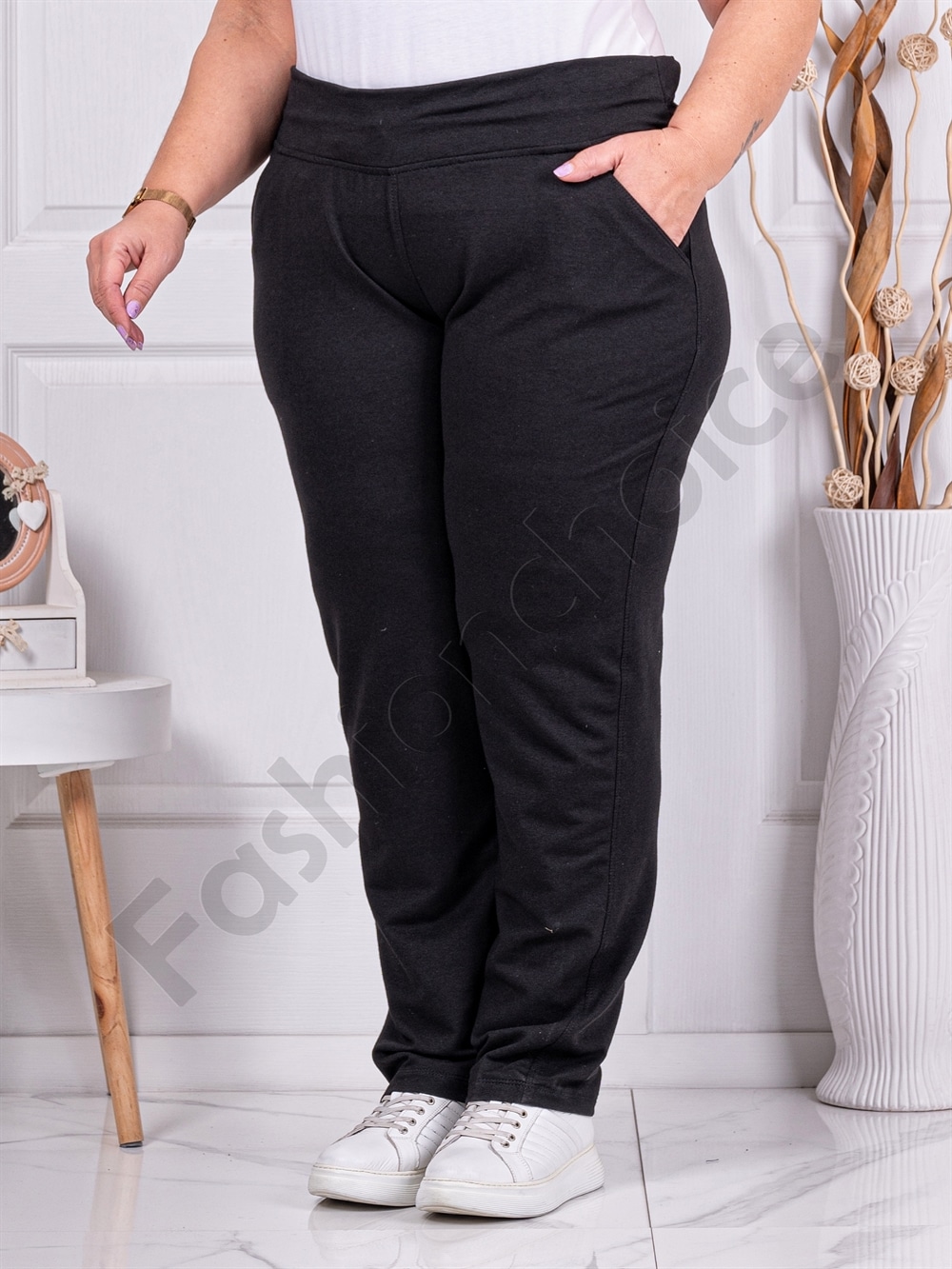 Plus size παντελόνι φόρμα σε μαύρο-κωδ 036
