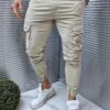 Ανδρικό Jogger παντελόνι-μπεζ-κωδ 609-2