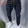 Ανδρικό Jogger τζιν με Cargo τσέπες-μαύρο-κωδ 70029