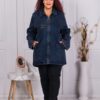 Plus size τζιν τζάκετ με διακοσμητικά στρας-μπλε-κωδ 8180-1