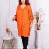 Plus size πουκάμισο/τουνίκ με απλικέ και στρας-πορτοκαλί-κωδ 243-1