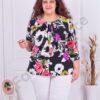 Plus size μπλούζα με σιφόν-φλοράλ ντεσέν-κωδ 23005