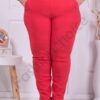Plus size ψηλόμεσο παντελόνι Push up-κόκκινο-κωδ 23219-2