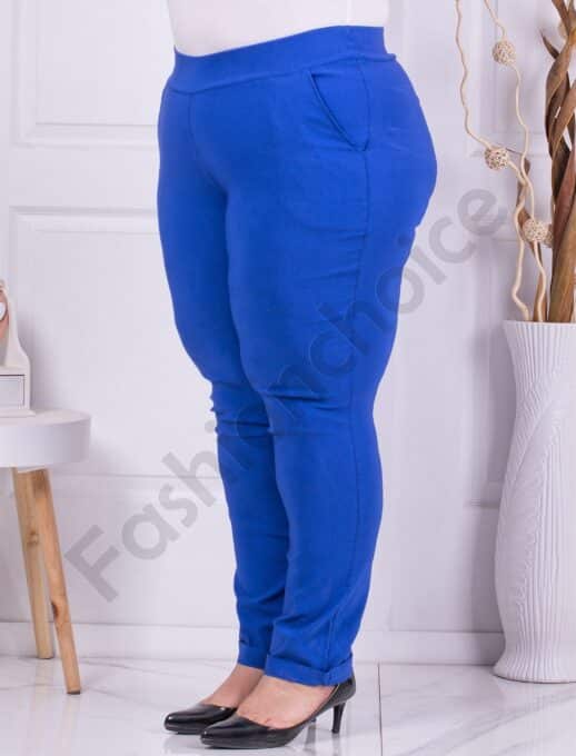 Plus size ψηλόμεσο παντελόνι Push up-μπλε ρουά-κωδ 23219-3