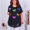 Plus size τουνίκ με χρωματιστές πεταλούδες-κωδ 0263