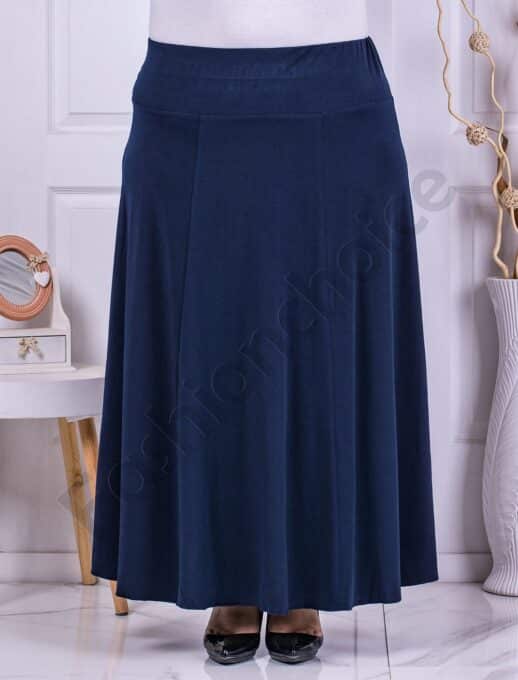 Plus size μονόχρωμη κλος φούστα-μπλε-κωδ 23224-2