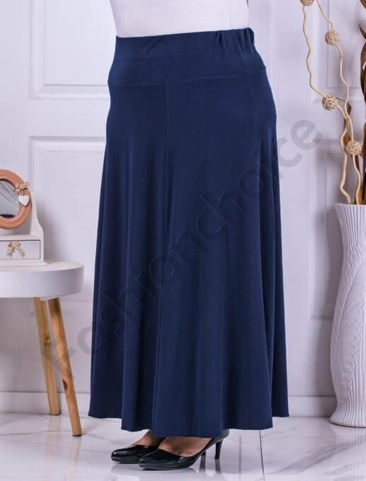 Plus size μονόχρωμη κλος φούστα-μπλε-κωδ 23224-2