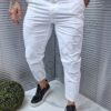 Ανδρικό παντελόνι Skinny-λευκό-κωδ 7270